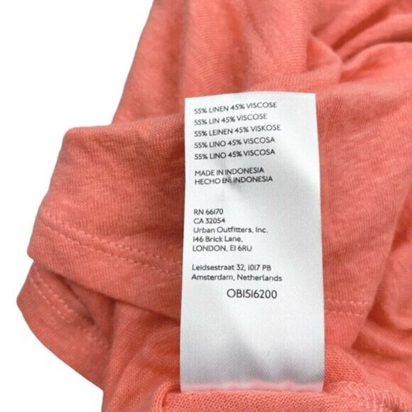 Free People Long Weekend Lightweight Linen Flowy Halter Top In Watermelon Large - Picture 6 of 6